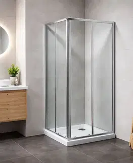 Kúpeľňové batérie OLSEN SPA - VÝHODNÝ SET - ŠTVOREC SMART RANDA s vaničkou - Farba rámu zásteny - Hliník chróm, Rozmer A - 90 cm, Rozmer B - 90 cm, Smer zatváranie - Univerzálny Ľavé / Pravé, Výplň - Číre bezpečnostné sklo - 4/6 mm OLCTVER90CC1