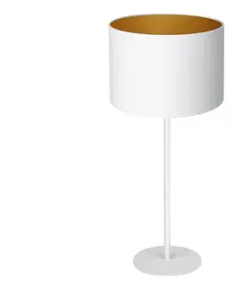 Lampy  Stolná lampa ARDEN 1xE27/60W/230V pr. 25 cm biela/zlatá 3452