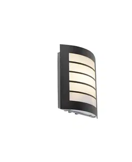 Vonkajsie svetlo so senzorom Vonkajšia nástenná lampa čierna IP44 so senzorom súmraku - Miro