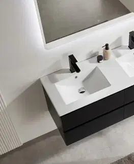 Kúpeľňový nábytok CERANO - Kúpeľňová skrinka pod umývadlo Carole - čierna matná - 158x48x45 CER-8050BD80390