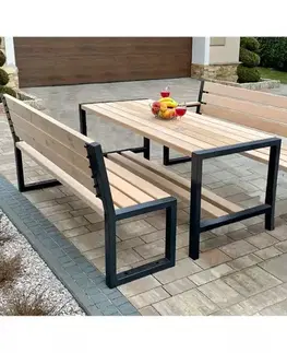 Záhradné zostavy Komplet moderný 2 s opierkami natural