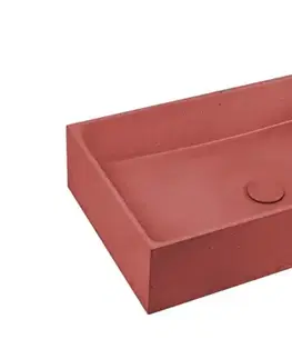 Umývadlá SAT Umyvadlo na desku SAT Cemento 64x37 cm terakota bez přepadu CEM6437T CEM6437T