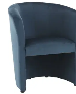 Kreslá KONDELA Cuba konferenčné kreslo modrá látka