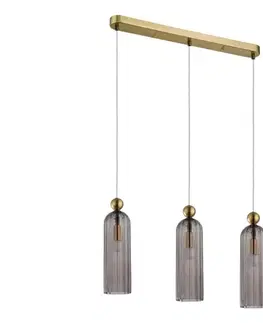 Svietidlá Light Prestige Závesný luster na lanku PIEGA 3xE14/40W/230V mosadz/dymovo čierna LP-939/3L smoked