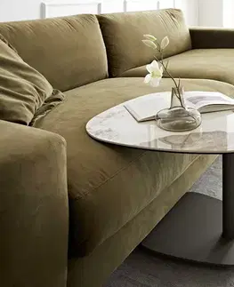Odkládací stolky DELIFE Konzolový stolík Elenya 60x60 cm keramika Minas melange bielo-béžová podstava efektová titánová farba