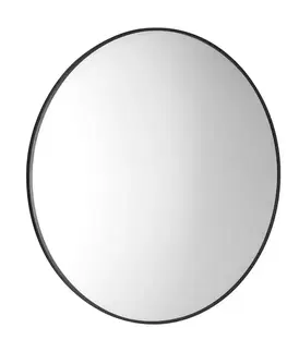 Kúpeľňový nábytok SAPHO - AROWANA guľaté zrkadlo v ráme priemer 80cm, čierna mat AWB080