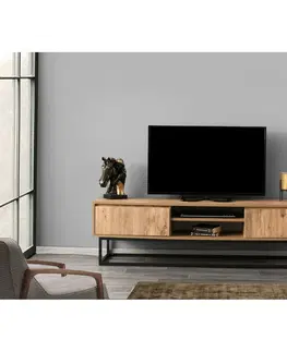 Konferenčné stolíky Televízny stolík Belinda Pine and Black II, L