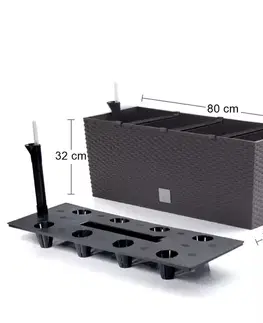 Kvetináče a truhlíky NABBI DRTC800 samozavlažovací plastový kvetináč 80 cm hnedá