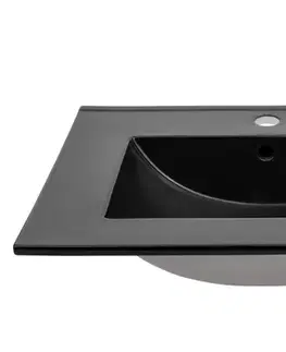 Umývadlá COMAD - Nábytkové umývadlo LAVA BLACK 60cm 5907441298537