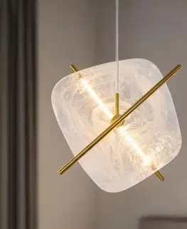 Nástenné svetlá RELAX lampa wiszaca kwadrat brązowy 15W LED 3000K klosz biały