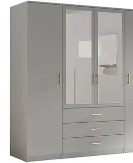Šatníkové skrine Skriňa 4d Sivá