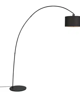 Oblúkové lampy Moderná oblúková stojaca lampa čierna - Vinossa