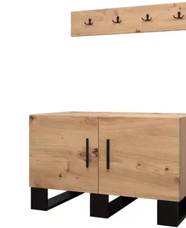 Spálňové šatníkové skrine Predsieňový nábytok s vešiakom Artin dub artisan
