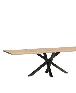Jedálenské stoly KONDELA Koli 160/260 rozkladací jedálenský stôl dub artisan / čierna