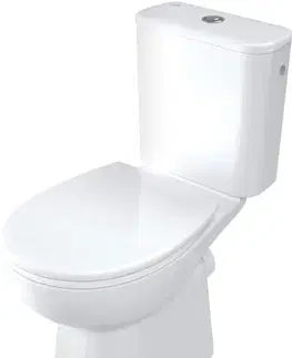Záchody DEANTE - Funkia Evo stojaca WC misa, kombi, bezokrajová, CDFD6RPS
