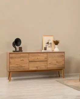 Jedálenské sety Set s rozkladacím stolom, stoličkami a konzolou (6 kusov) Vina 01 0900 - Atlantic Pine, Stone