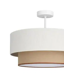 Svietidlá  Prisadený luster NATIA 1xE27/60W/230V, priemer 45 cm, biela/hnedá H0236