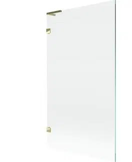 Sprchové dvere MEXEN/S - Lunar L vaňová zástena FIX 100 x 150, transparent, zlatá 897L-100-000-50-00