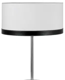 Stolové lampy Stolová lampa z chrómového plátna/kože Tida