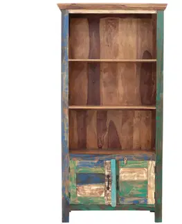 Knižnice Knižnica Retro 90x180x35 recyklované mango