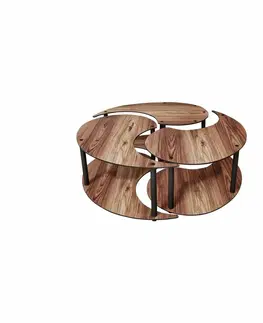 Konferenčné stolíky Súprava konferenčných stolíkov Yin Yang Walnut, 3 ks