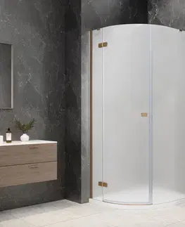 Sprchové dvere POLYSAN - GLOBE COPPER MATT štvrťkruhová sprchová zástena 800x1000, matné sklo, ľavá GB2810MLPG