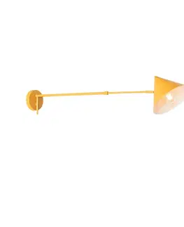 Nástenné osvetlenie Dizajnová nástenná lampa žltá nastaviteľná - Triangolo