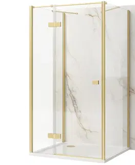 Sprchovacie kúty REA/S - Sprchovací kút Atlas 90x100 Brush Gold vľavo KPL-K4970