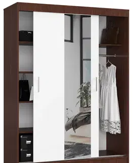 Šatníkové skrine Šatníková skriňa AIRIZ150, wenge / biela