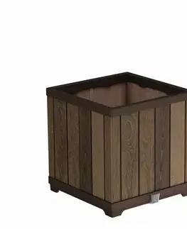 Záhradné kvetináče KETER Záhradný kvetináč DECO RIGHT PLANTER | orech