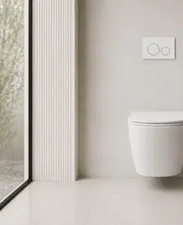 Záchody CERANO - WC závesné Cesso, Vortex + Slim/UF sedátko - biela lesklá - 49x36 CER-476678