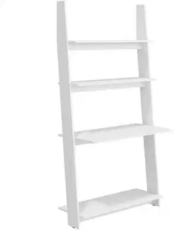 Moderné kancelárske stoly Písací stôl Rack Biely