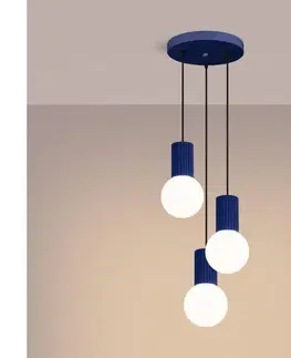Svietidlá  SL.1740 - Luster na lanku HALO 3xG9/8W/230V pr. 25 cm modrá SL.1740