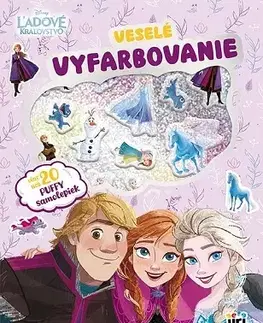 Nalepovačky, vystrihovačky, skladačky Veselé vyfarbovanie so super samolepkami - Ľadové kráľovstvo