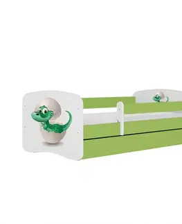 Postele pre dievčatá Detská Posteľ. Babydreams+Sz+M Zelená 70x140 Dino