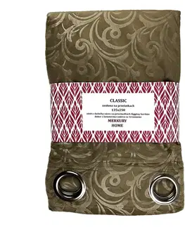 Závesy do spálne Záves Classic na priechodkách 135x250 svetlohnedá Merkury Home