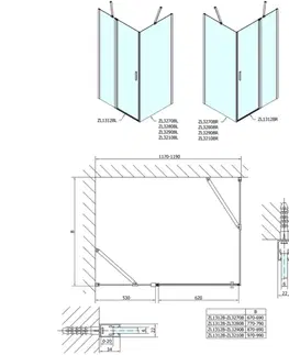 Sprchové dvere POLYSAN - ZOOM Black obdĺžniková sprchová zástena 1200x1000 L/P varianta ZL1312BZL3210B