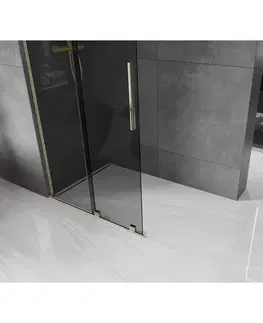 Sprchové dvere MEXEN/S - Velar L Sprchová zástena posuvná Walk-in 110 x 200, grafit 8 mm, zlato 871-110-003-43-50