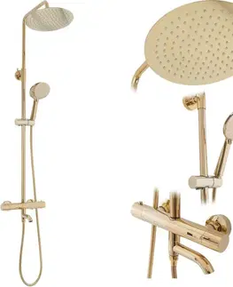 Kúpeľňové batérie REA REA - Sprchový set s batériou 150mm Lungo zlatá REA-P4114