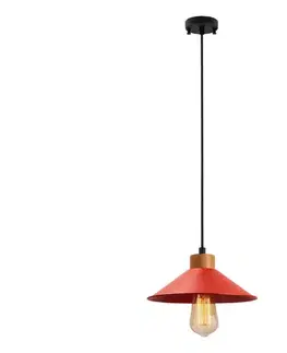 Svietidlá  Závesné svietidlo na lane MANAVGAT 1xE27/40W/230V červená/hnedá 795LMG1106