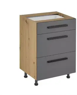 Kuchynské skrinky stojace Skrinka do kuchyne Langen d60s3 úchyt grey
