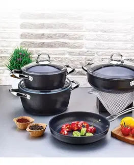Hrnce 4Home 7-dielna súprava riadu s nepriľnavým povrchom Titanium