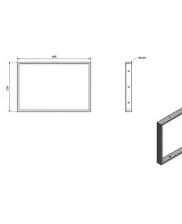 Kúpeľňový nábytok Sapho Podperná konzola 490x330x40mm, lakovaná oceľ, čierna matná (30370)