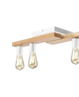 Svietidlá  Prisadený luster MATTE 4xE27/15W/230V biela/dub LM-4.232/BIAŁY