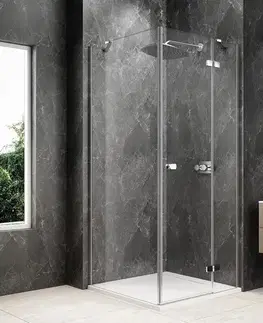 Sprchové dvere POLYSAN - GLOBE CHROME štvorcová sprchová zástena 800x800, číre sklo, pravé GB1080-3215RC