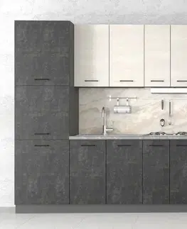 Kuchynské linky RENÁTA kuchynská linka 240, betón tmavý/svetlý