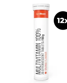 Multivitamíny GymBeam Multivitamín 100% šumivý 12 x 20 tab pomaranč