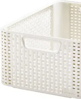Košíky úložné CURVER - Úložný box imitácia ratanu Style 2 M, krémový