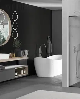 Sprchové dvere MEXEN/S - Kioto Sprchová zástena Walk-in 100 x 100, čierny vzor, chróm 800-100-202-01-70-100
