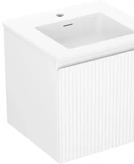 Kúpeľňový nábytok MEXEN/S - Rivel kúpeľňová skrinka 50 cm s umývadlom Otis, 1 šuplík, reliéf, biela mat 91A20-05047-1-BF01-W18M01